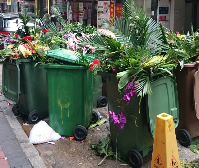 This post additionally brought to you by these junked decorative floral arrangements. Opening a new JHC branch is a special occasion and as the crammed rubbish bins indicate...a good time was had